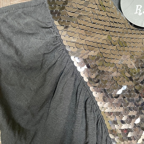 Rain Black Sequin Deep-V Tunic Tank Top – Size S–NWT - Picture 5 of 5